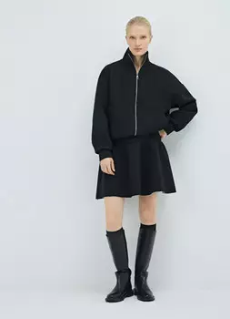 Бомбер из трикотажа, Черный