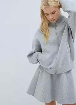 Бомбер из трикотажа, Серый