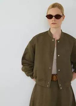 Бомбер изо льна, Зеленый