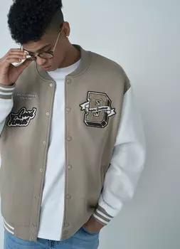 Бомбер на кнопках, Бежевый