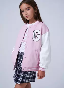 Бомбер свободный для девочек, Розовый