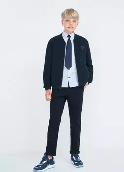 Бомбер трикотажный для мальчиков, Синий