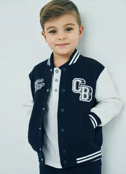 Бомбер трикотажный для мальчиков, Синий