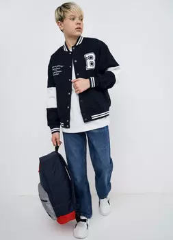 Бомбер трикотажный для мальчиков, Синий