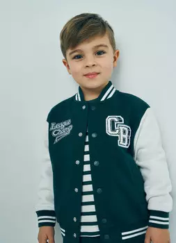 Бомбер трикотажный для мальчиков, Зеленый