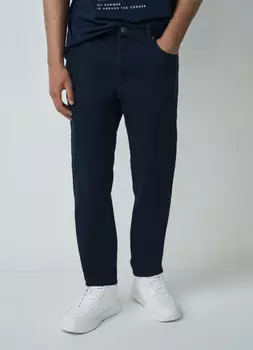 Брюки «5 карманов» Slim из твила, Синий