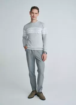 Брюки-чиносы из фланели, Серый