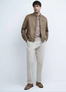 Брюки-чиносы из сатина, Бежевый