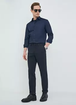 Брюки-чиносы из сатина, Синий