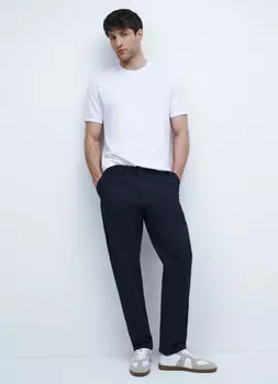 Брюки-чиносы из сатина, Синий