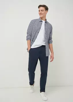 Брюки-чиносы из твила, Синий