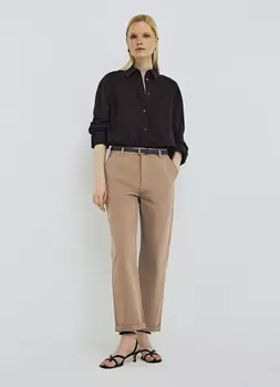 Брюки-чиносы с поясом, Бежевый