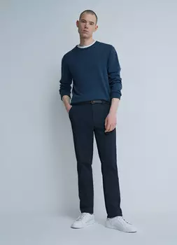 Брюки-чиносы с ремнем, Синий