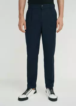 Брюки-чиносы со складками, Синий