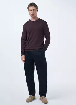 Брюки-чиносы со складками, Синий