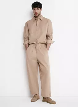 Брюки из хлопка, Бежевый