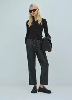 Брюки из искусственной кожи, Черный