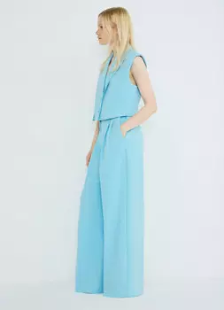 Брюки из поливискозы со складками, Голубой
