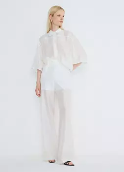Брюки из полупрозрачной ткани, Белый
