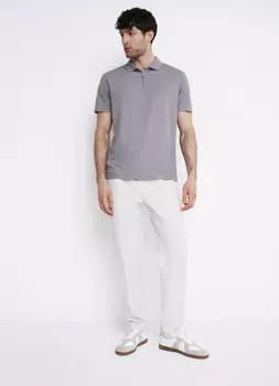 Брюки из текстурного льна, Белый