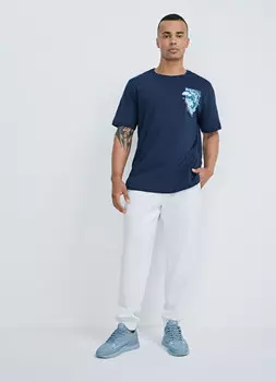 Брюки из трикотажа пике, Белый