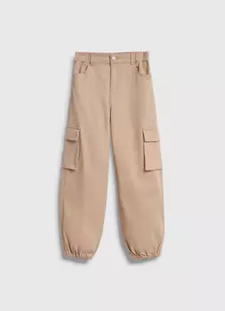 Брюки из твила для девочек, Бежевый