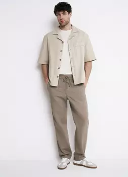 Брюки изо льна, Бежевый