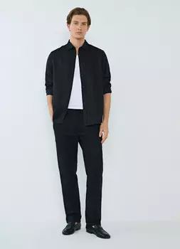 Брюки изо льна, Черный