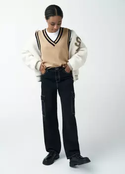 Брюки-карго для девочек, Черный