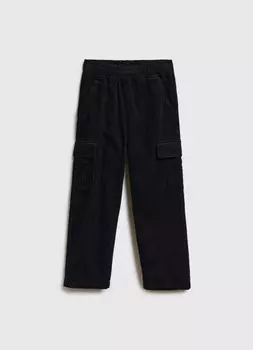Брюки карго из вельвета для мальчиков, Черный