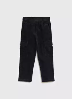 Брюки карго из вельвета для мальчиков, Черный