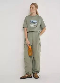 Брюки-парашюты O'STIN х Экспедиция, Зеленый