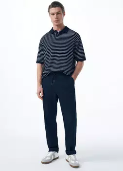 Брюки с эластичным поясом, Синий