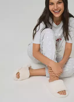 Брюки с принтом Hello Kitty, Серый