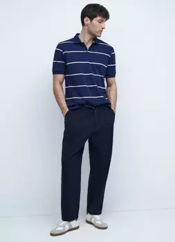 Брюки с регулируемым поясом, Синий