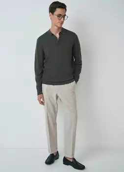 Брюки с защипами, Бежевый