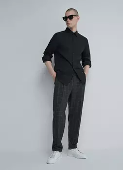 Брюки с защипами, Серый