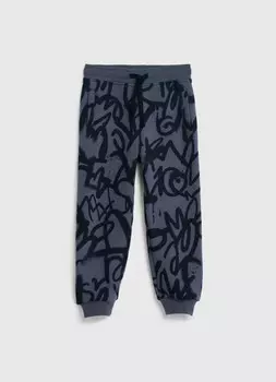 Брюки трикотажные c начёсом для мальчиков, Серый