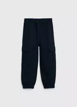 Брюки трикотажные c начёсом для мальчиков, Черный