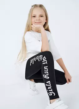 Брюки трикотажные для девочек, Черный
