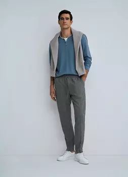 Брюки в клетку, Серый