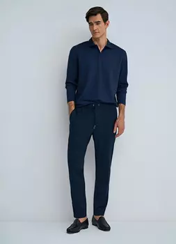 Брюки в клетку, Синий