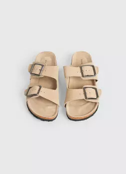 Cандалии из натуральной замши, Бежевый