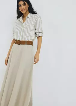 Длинная юбка А-силуэта, Бежевый