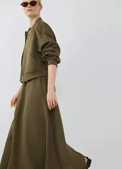 Длинная юбка А-силуэта, Зеленый