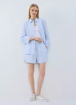 Двойные шорты на резинке по талии, Голубой