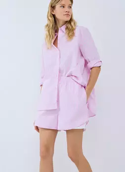 Двойные шорты на резинке по талии, Розовый