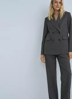 Двубортный жакет, Бежевый