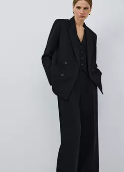 Двубортный жакет, Черный