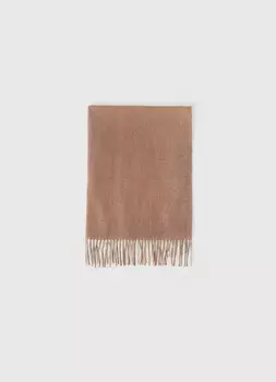 Двухцветный шарф с бахромой, Коричневый
